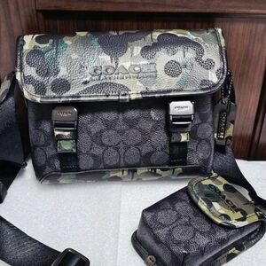 League Hybrid Crossbody In Signature Canvas With Camo Print